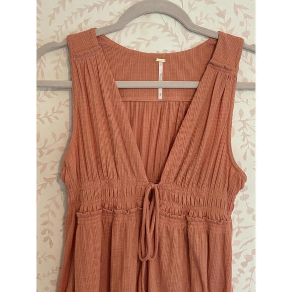 Free People Beach Bound Peach Boho Tank Top sz S - Picture 3 of 9
